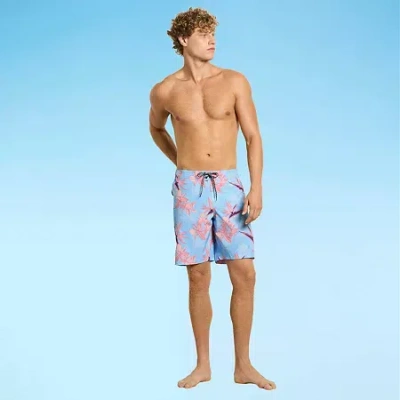 Hurley Mens Drawstring Waist Ombre Swim Shorts In Blue