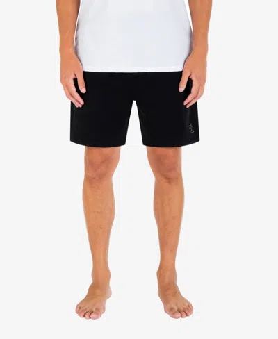 Hurley Mens Icon Boxed Fleece Lounge Shorts In Black