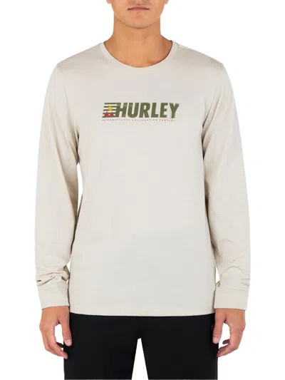 Hurley Mens Logo Crewneck T-shirt In Beige