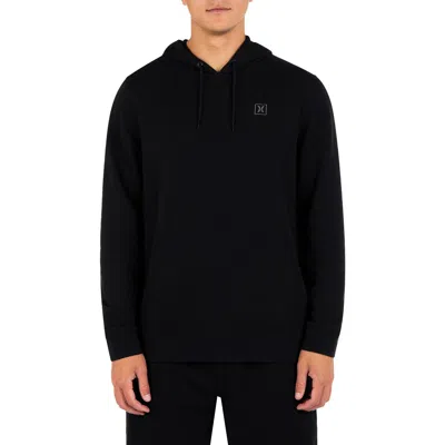 Hurley Mens Logo Fleece Hoodie In Black