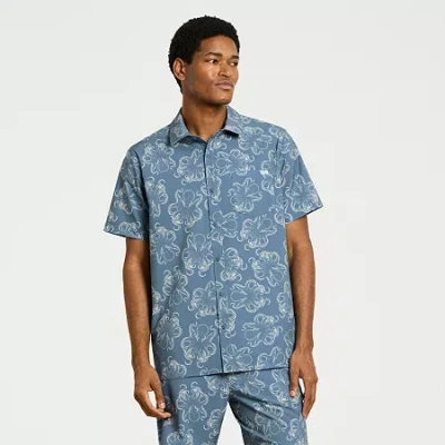 Hurley Mens Regular Fit Button-down Shirt In Blue