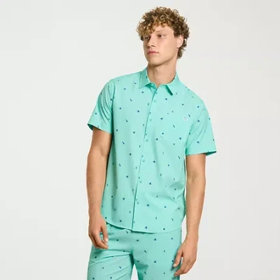 Hurley Mens Regular Fit Button-down Shirt In Green
