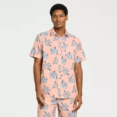 Hurley Mens Regular Fit Button-down Shirt In Pink