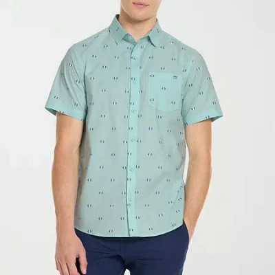 Hurley Mens Short Sleeve Regular Fit Button-down Shirt In Blue