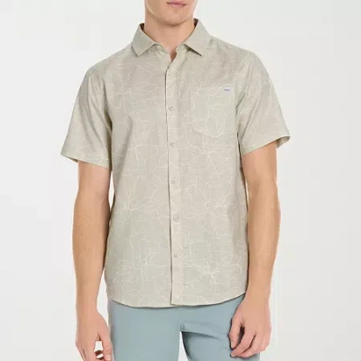 Hurley Mens Short Sleeve Regular Fit Button-down Shirt In Neutral