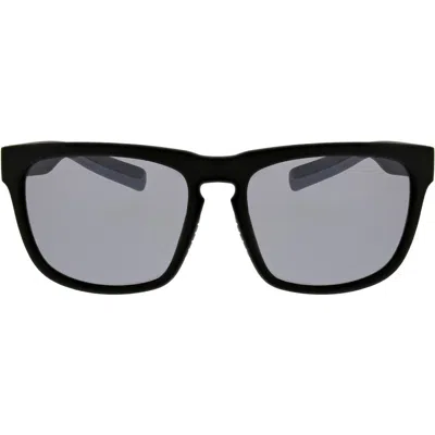 Hurley Modern 56mm Polarized Square Sunglasses In Rubberized Black/charcoal