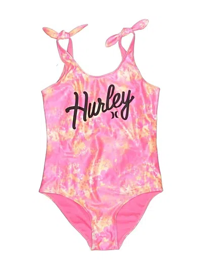 Pre-owned Hurley Kids'  One Piece Swimsuit In Pink