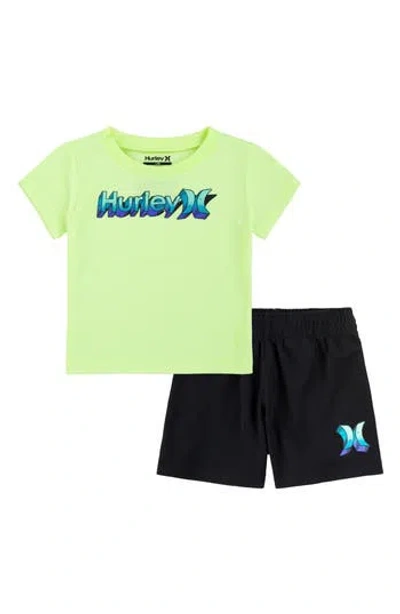 Hurley Kids'  Ono T-shirt & Shorts Set In Black