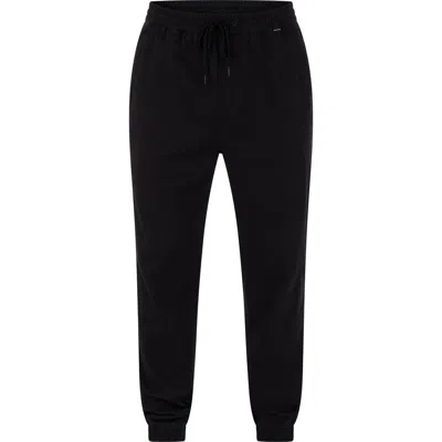 Hurley Outside Icon Tie Waist Joggers In Black