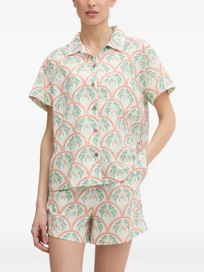 Hurley Palm Tree-print Shirt In White