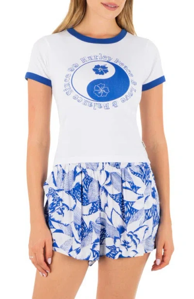 Hurley Peace Out Ringer Baby T-shirt In White