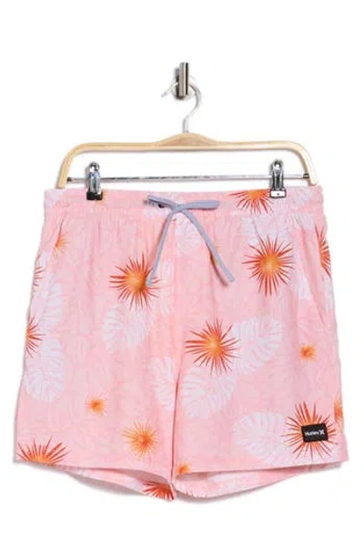 Hurley Phantom Eco Poolside Combo Swim Trunks In Pink