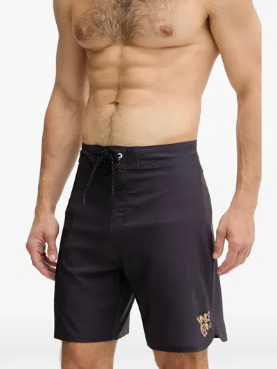 Hurley Phantom Floral-print Board Shorts In Black