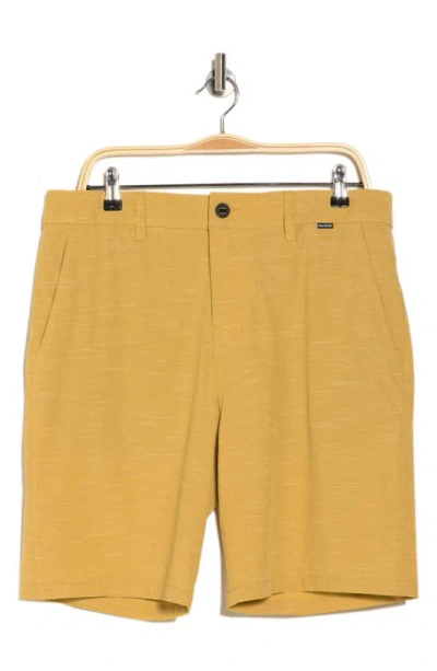 Hurley Phantom Sandbar Stretchband 20" Water Repellent Walk Shorts In Yellow