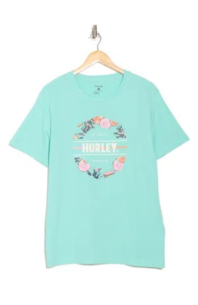 Hurley Pina Cotton Graphic T-shirt In Blue