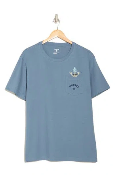 Hurley Pineapple Peek-a-boo Cotton Graphic T-shirt In Blue