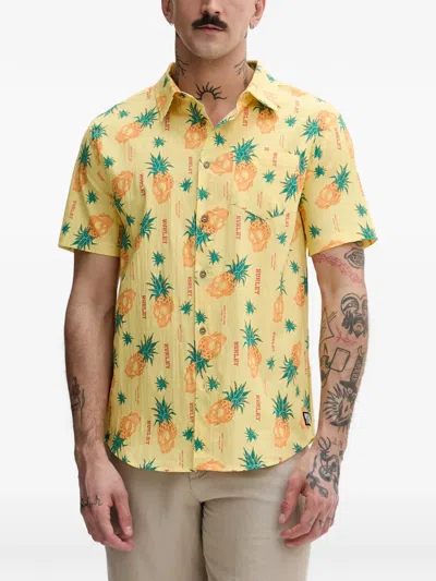 Hurley Pineapple Skull-print Shirt In Yellow