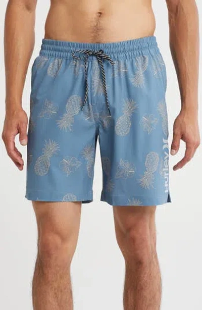 Hurley Pineapple Volley Swim Trunks In Blue