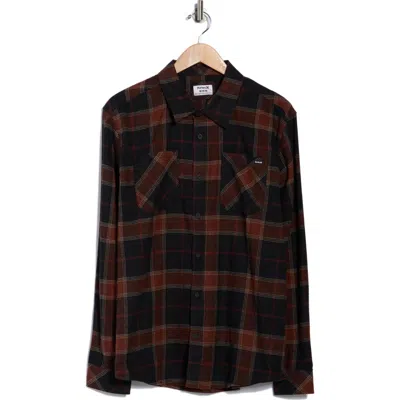 Hurley Plaid Flannel Button-up Shirt In Brown