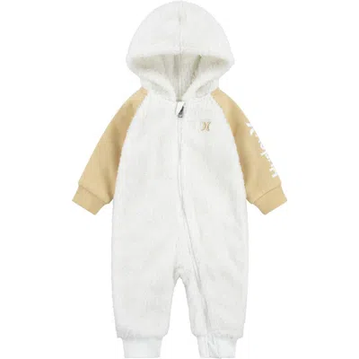 Hurley Babies'  Plush Faux Fur Hooded Coverall In White