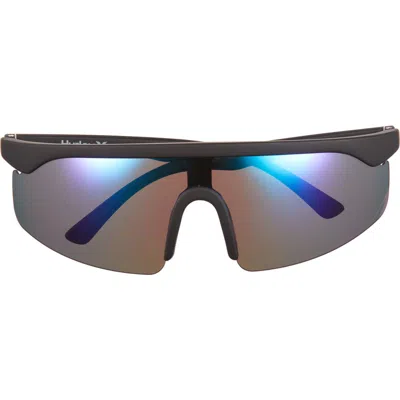 Hurley Polarized Flat Top Shield Sunglasses In Gray