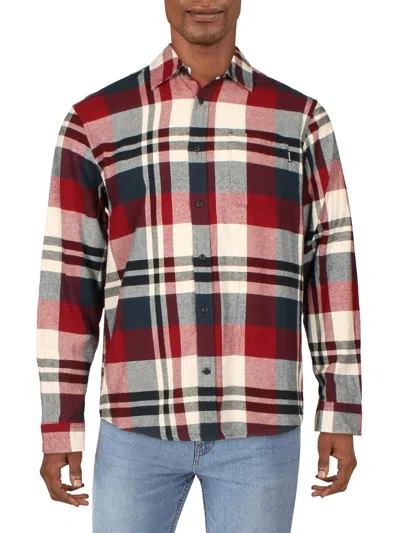 Hurley Portland Mens Flannel Striped Button-down Shirt In Multi