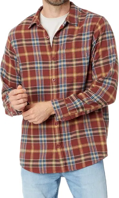 Hurley Portland Organic Flannel Shirt In Red Multi