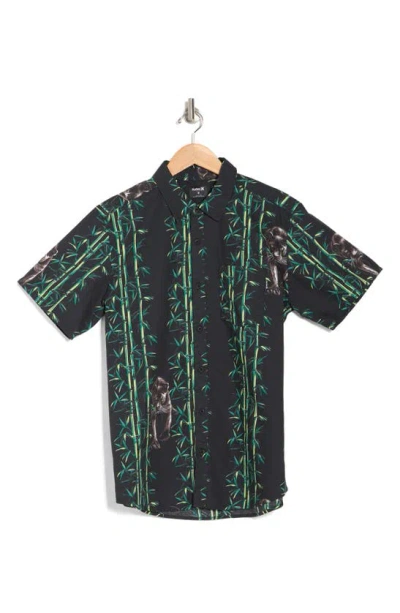 Hurley Print Cotton Button-up Shirt In Neptune