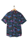 Hurley Print Cotton Button-up Shirt In Nightshadw