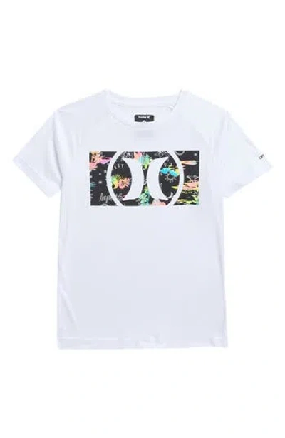Hurley Kids'  Print Fill Upf T-shirt In White
