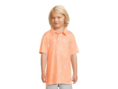 Hurley Printed Belmont Polo (big Kid) Boy's T Shirt Sunset Glow : Md (10/12 Big Kid), Polyester In Orange