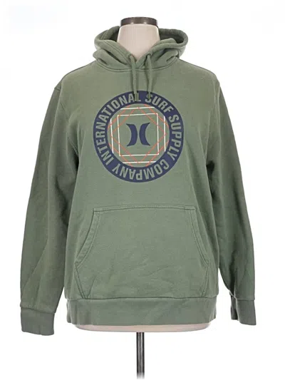 Pre-owned Hurley Pullover Hoodie In Green