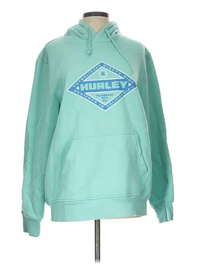 Pre-owned Hurley Pullover Hoodie In Teal
