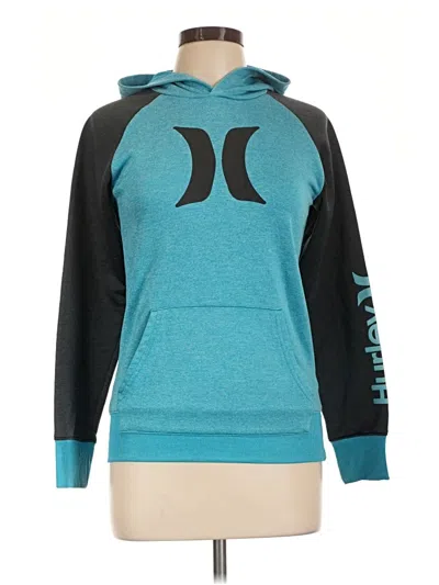 Pre-owned Hurley Pullover Hoodie In Teal