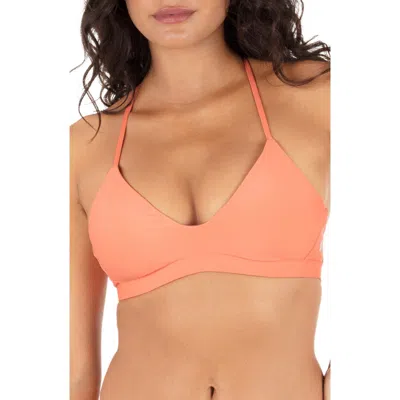 Hurley Racerback Bikini Top In Pink