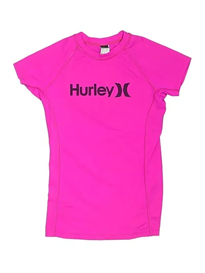 Pre-owned Hurley Rash Guard In Pink