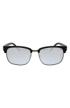 Hurley Retro 56mm Polarized Square Sunglasses In Black