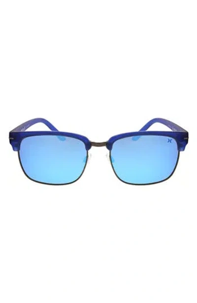Hurley Retro 56mm Polarized Square Sunglasses In Navy
