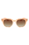Hurley Retro Square 49mm Sunglasses In Coral Marble