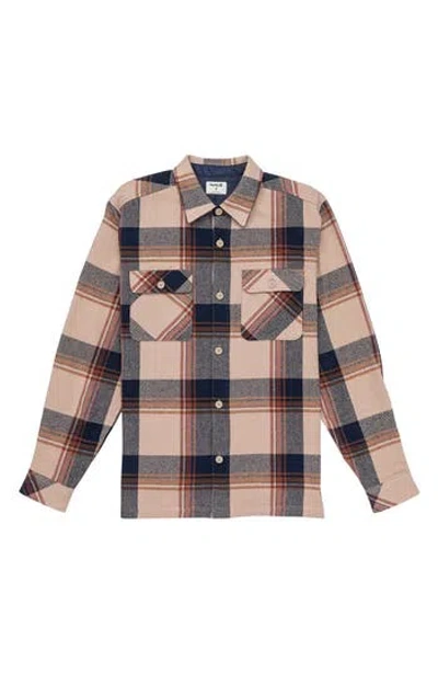 Hurley Santa Cruz Plaid Heavyweight Cotton Flannel Shirt In Brown