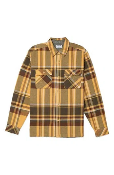 Hurley Santa Cruz Plaid Heavyweight Cotton Flannel Shirt In Yellow