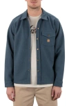 Hurley Santa Cruz Seaside Solid Flannel Button-up Shirt Jacket In Blue