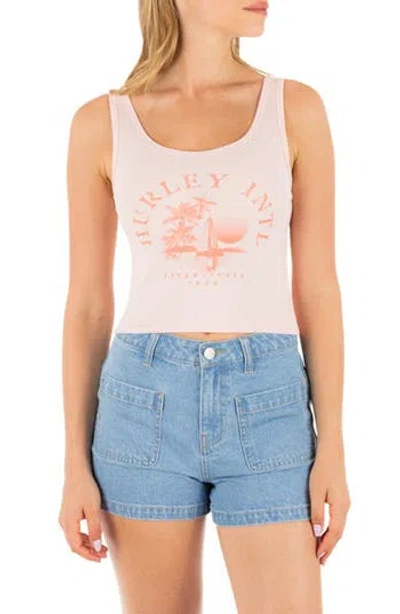 Hurley Seaside Scoop Crop Tank In English Rose