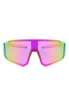 Hurley Semi Rim Polarized Shield Sunglasses In Blue/rainbow