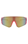 Hurley Semi Rim Polarized Shield Sunglasses In Coral/pink