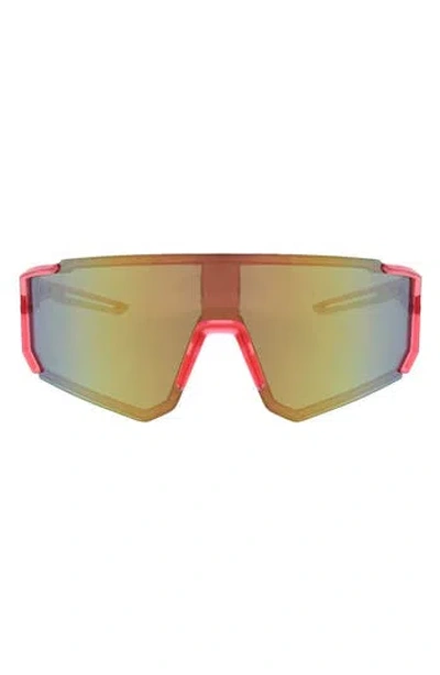 Hurley Semi Rim Polarized Shield Sunglasses In White
