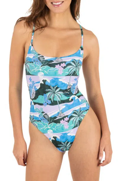 Hurley Seven Seas Reversible Cheeky One-piece Swimsuit In Multi