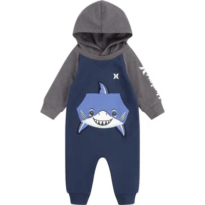 Hurley Babies'  Shark Hooded Coverall In Multi