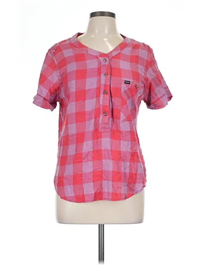 Pre-owned Hurley Short Sleeve Blouse In Pink