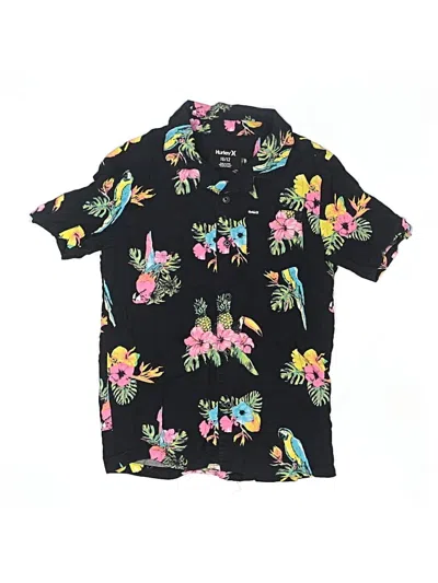 Pre-owned Hurley Kids'  Short Sleeve Button Down Shirt In Black